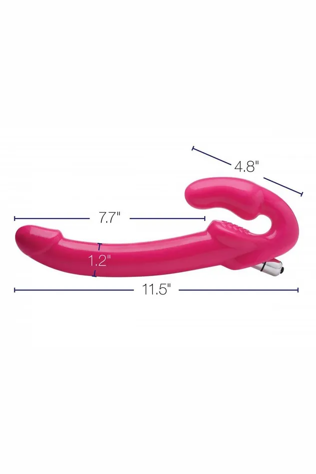 7X Revolver Slim 8 inch Vibrating Strapless Strapon Sd Anal