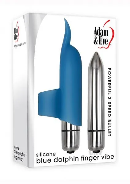 Aande Blue Dolphin Finger Vibe Adam Eve Vibrators