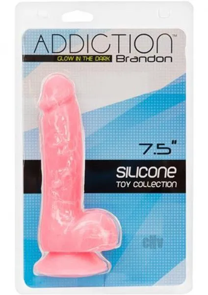 Addiction Brandon Glow In The Dark Pink 75 Inches Dildo BMS Dildos