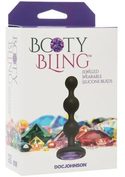 Anal Booty Bling Jeweled Anal Beads Purple Doc Johnson