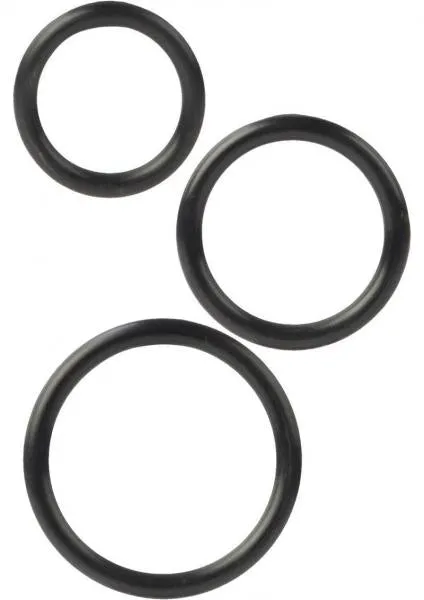 Anal Cal Exotics Silicone Support Rings Black 3 Pack