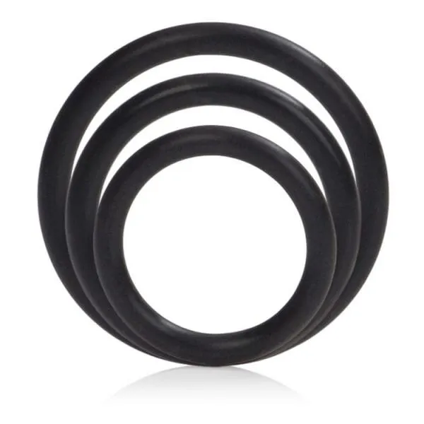 Anal Cal Exotics Silicone Support Rings Black 3 Pack