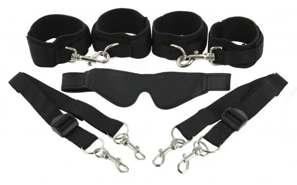 Anal Frisky Frisky 7 Piece Restraint System Black