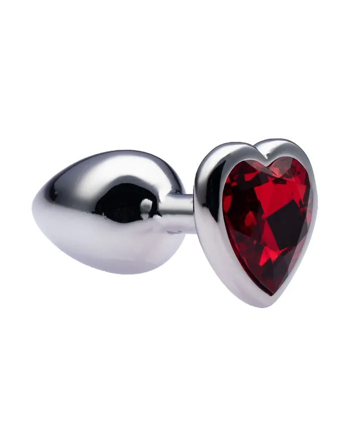 Anal Kink Metal Love Heart Gem Butt Plug 28mm x 70mm weight 52g 3 Adult Time NZ