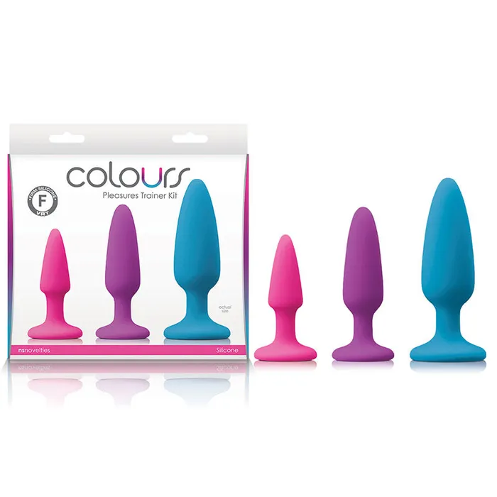 Anal NS Novelties Colours Pleasures Trainer Kit Coloured Butt Plugs Set of 3 Sizes