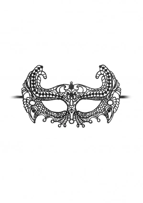 Anal Ouch Black White Lace EyeMask Empress Black Shots Toys