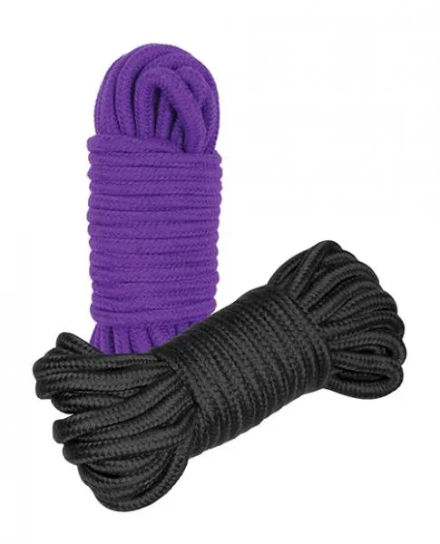 Anal Plesur Plesur Cotton Shibari Bondage Rope 2 Pack BlackPurple