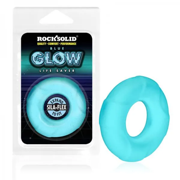 Anal Rock Solid Sila Flex Glow In The Dark Life Saver C Ring Blue Rock Solid