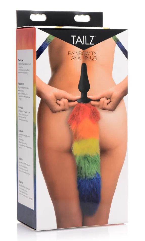 Anal Tailz Rainbow Tail Silicone Butt Plug