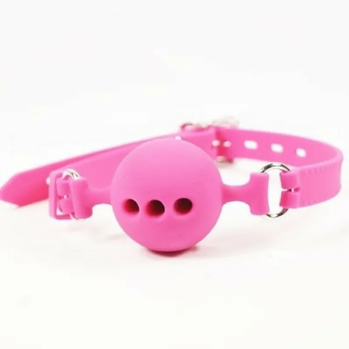 Ball Gag Pink Breathable Silicone 3 sizes Plesur Company Vibrators