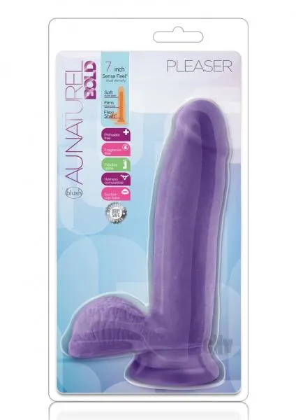 Blush Au Naturel Bold Pleaser 7 Inches Dildo Purple Dildos