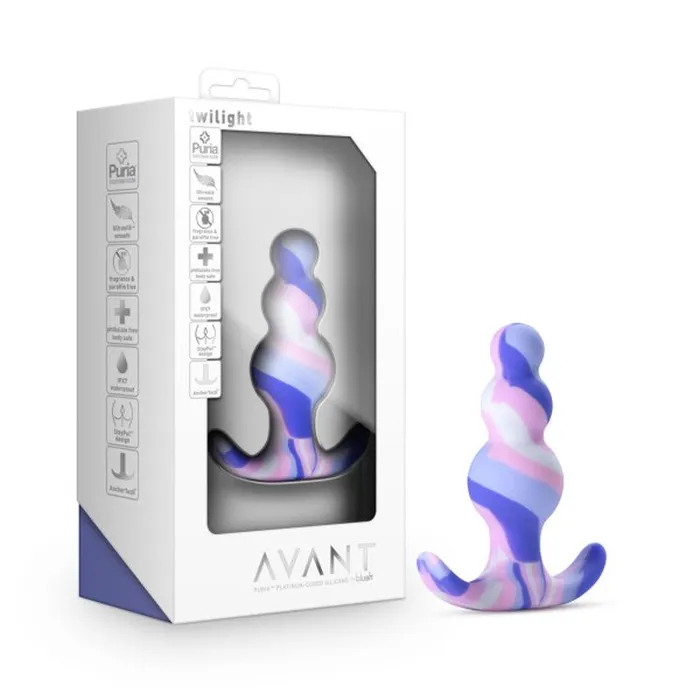 Blush Novelties Anal Avant Twilight Butt Plug Blue Swirl