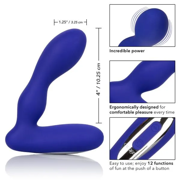 Cal Exotics Anal Silicone Wireless Pleasure Probe Blue Prostate Massager