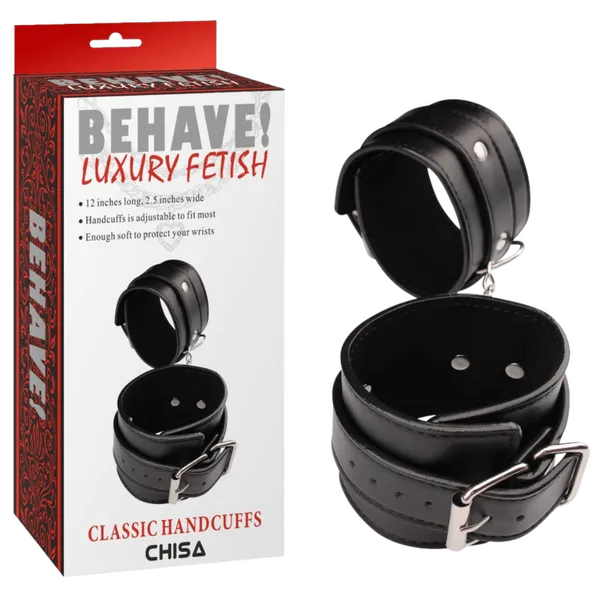 Chisa Anal Behave Classic Hand Cuffs Black