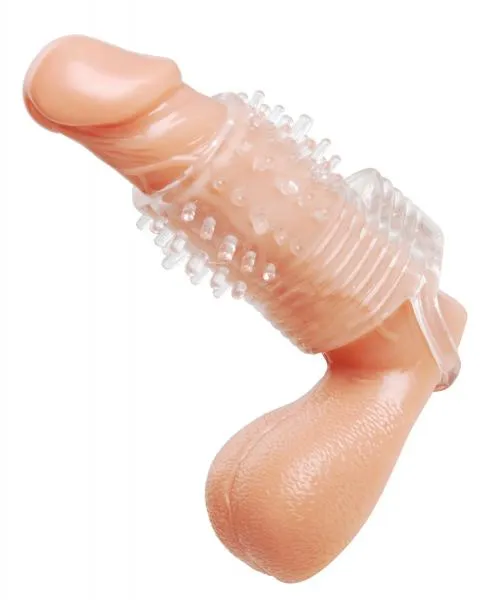 Clear Sensations Vibrating Textured Erection Sleeve Size Matters Male Sex Toys