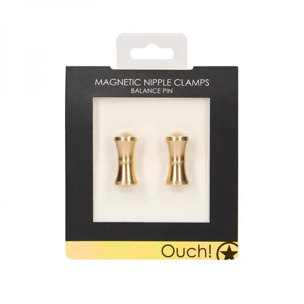 Couples Shots Ouch Magnetic Nipple Clamps Balance Pin Gold