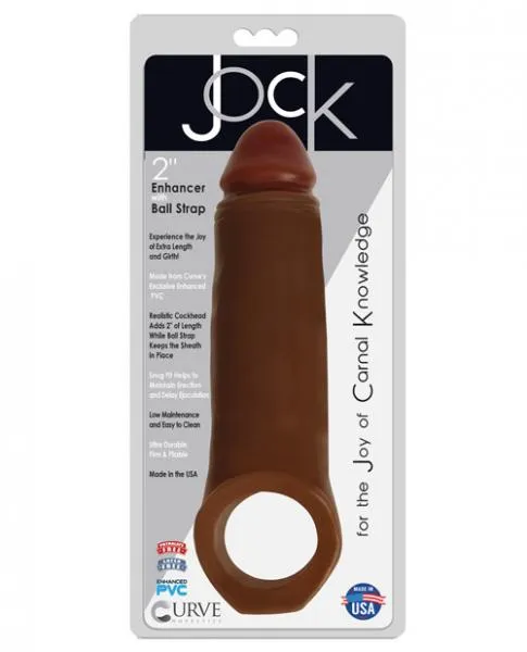 Curve Novelties Male Sex Toys Jock Enhancer 2 Inches Extender With Ball Strap Brown