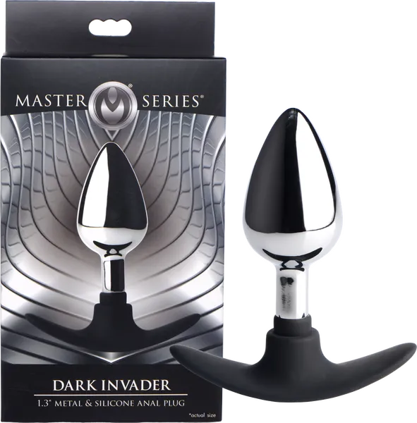 Dark Invader Metal And Silicone Anal Plug Medium XR Brands Male Sex Toys