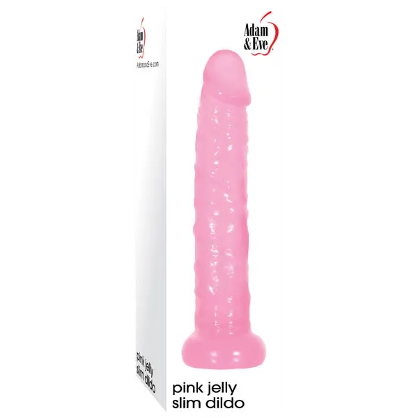 Dildos Adam Eve Adam Eve Pink Jelly Slim Dildo Pink 145 cm 5 Dong