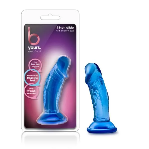 Dildos Blush B Yours Sweet N Small 4in Dildo W Suction Cup Blue