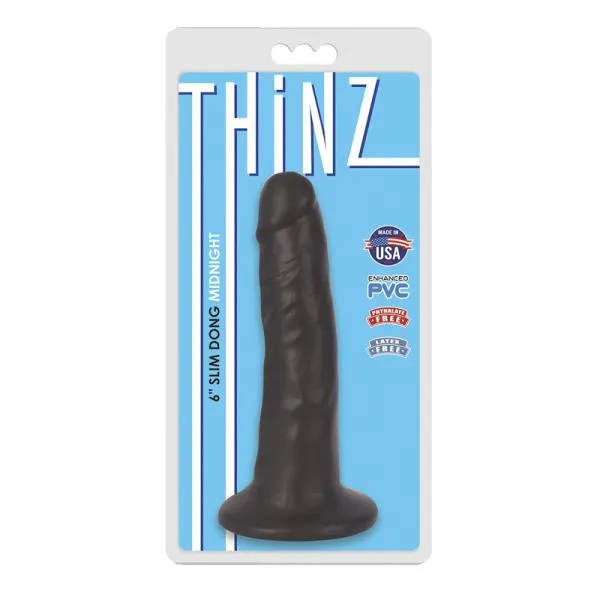 Dildos Curve Novelties Thinz 6 Inches Slim Dong Midnight Black