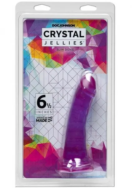 Dildos Doc Johnson Crystal Jellies Slim Dong 65 Purple