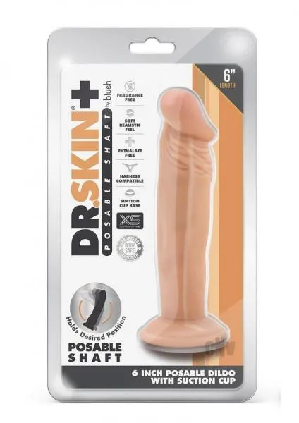 Dildos Dr Skin Plus Posable Dildo 6 Vanilla Seductucom