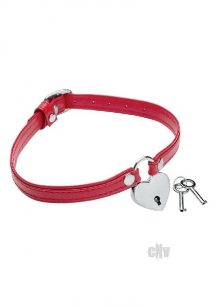 Dildos Ms Heart Lock Choker WKey Red Seductucom