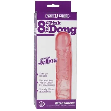 Doc Johnson Dildos Vac U Lock 8 Crystal Jellies Dong Pink