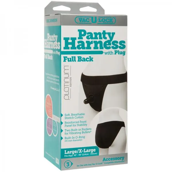 Doc Johnson Female Sex Toys Vac U Lock Full Back Panty Harness LXl