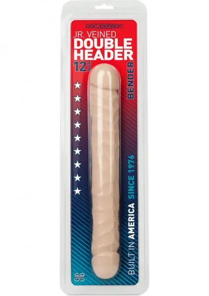 Doc Johnson Jr Veined Double Header Bender 12 Inches Beige Dildos