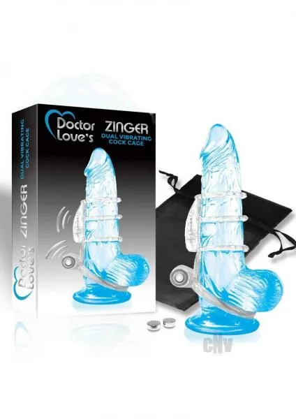 Doctor Loves Zinger Dual Vibrating Sleeve Clear Doctor Love Male Sex Toys