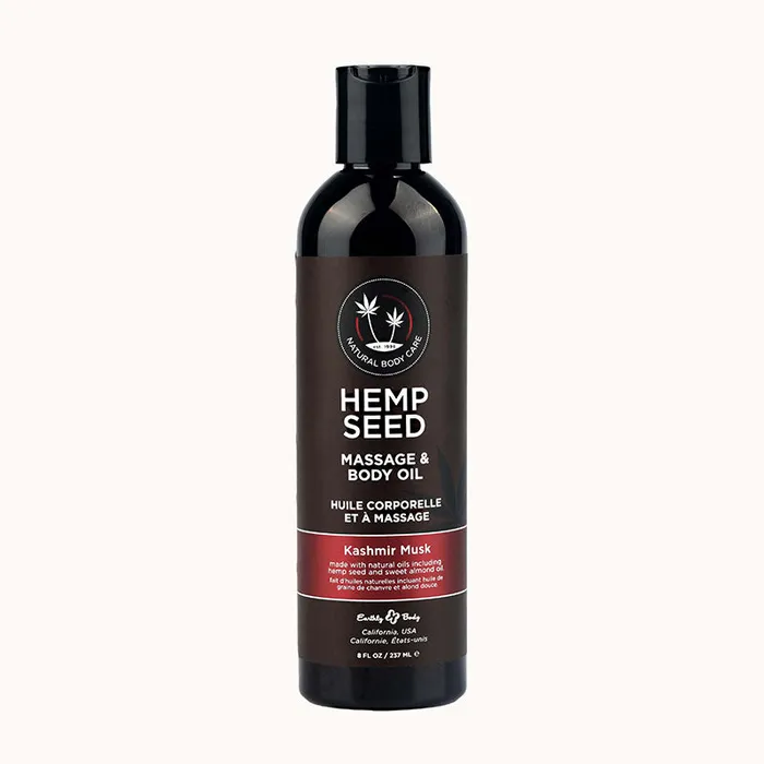 Earthly Body Couples Hemp Seed Massage Body Oil Kashmir Musk Brandy Magnolia Vanilla Musk Scented 237 ml