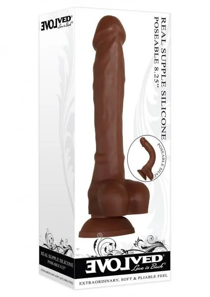 Evolved Dildos Real Supple Silicone Poseable 825 Drk