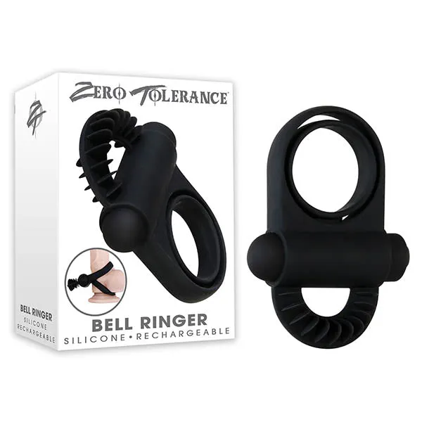 EVOLVED NOVELTIES INC Male Sex Toys Zero Tolerance Bell Ringer Black USB Rechargeable Cock Ball Ring