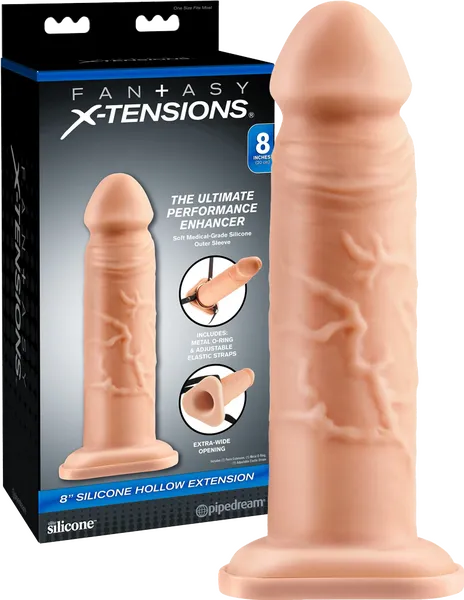 Fantasy XTensions 8 Silicone Hollow Extension Flesh Pipedreams Male Sex Toys