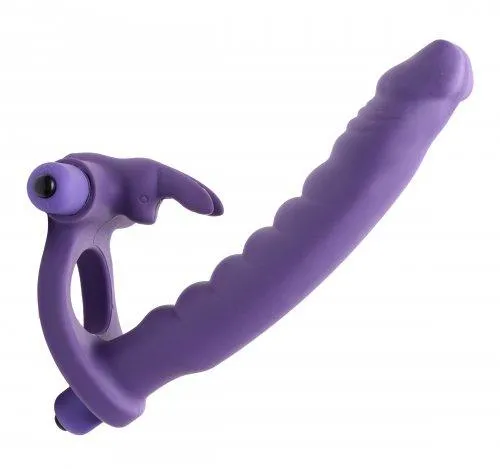 Female Sex Toys Double Delight Dual Penetration Vibrating Rabbit C Ring Frisky