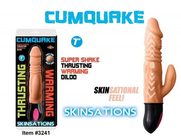 Female Sex Toys Hott Products Skinsations Cum Quake Warming Dildo With Clit Stimulator