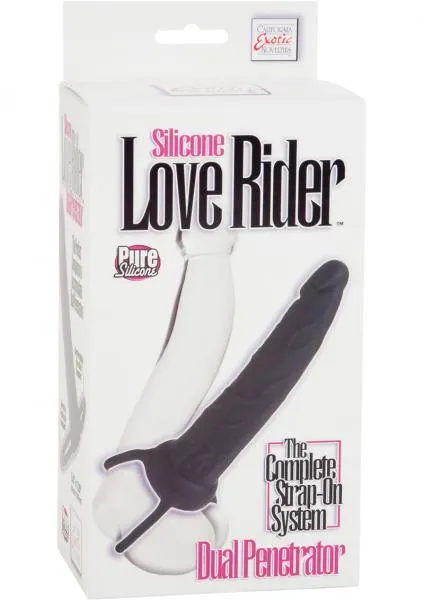 Female Sex Toys Love Rider Silicone Love Rider Dual Penetrator Strap On System Black