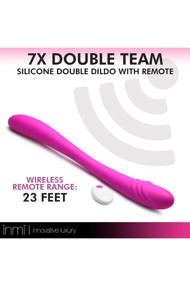 Female Sex Toys Sd 7X Double Team Silicone Double Dildo with Remote