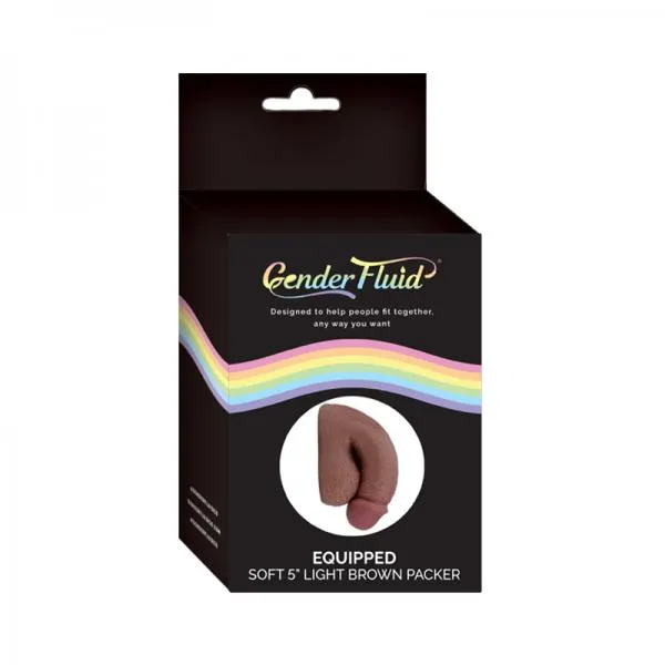 Gender Fluid Equipped Soft Packer 5 In Light Brown Thank Me Now Dildos