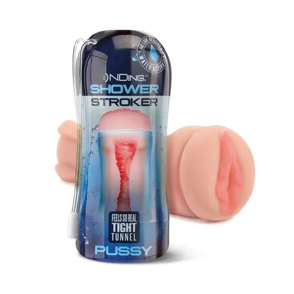 Global Novelties Male Sex Toys Happy Ending Self Lubricating Shower Stroker Pussy