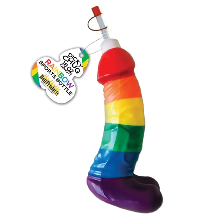 Hott Products Unlimited Anal Dicky Chug Sports Bottle Rainbow