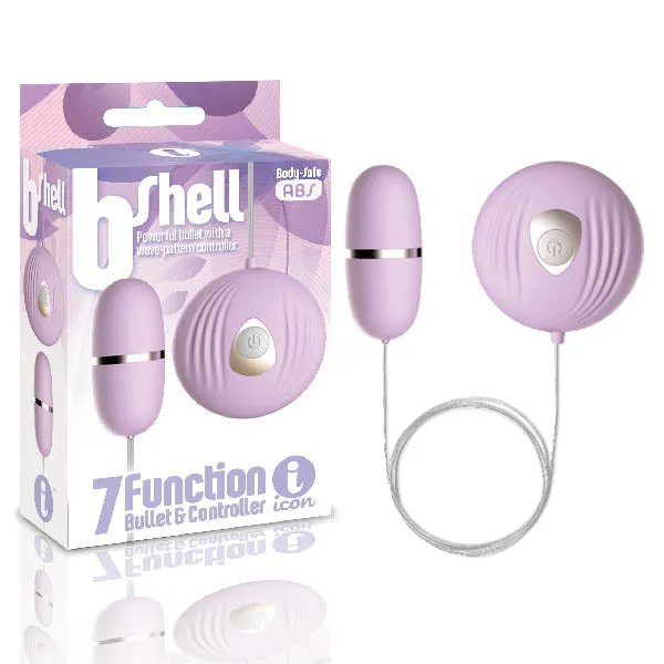 Icon Brands Female Sex Toys The 9s bShell Purple Bullet with Remote Control