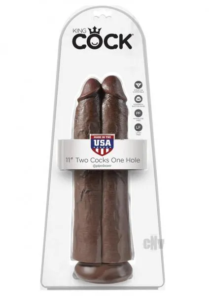 King Cock 11 Two Cocks One Hole Brown King Cock Dildos