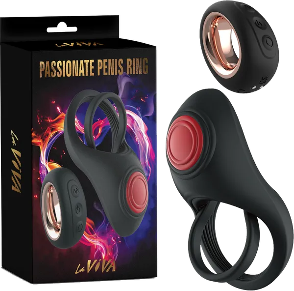 LaViva Passionate Penis Ring Remote Control Black Chisa Novelties Male Sex Toys