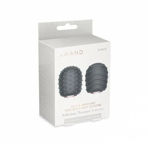 Le Wand Anal Le Wand Original Silicone Textured Covers Black Pack Of 2