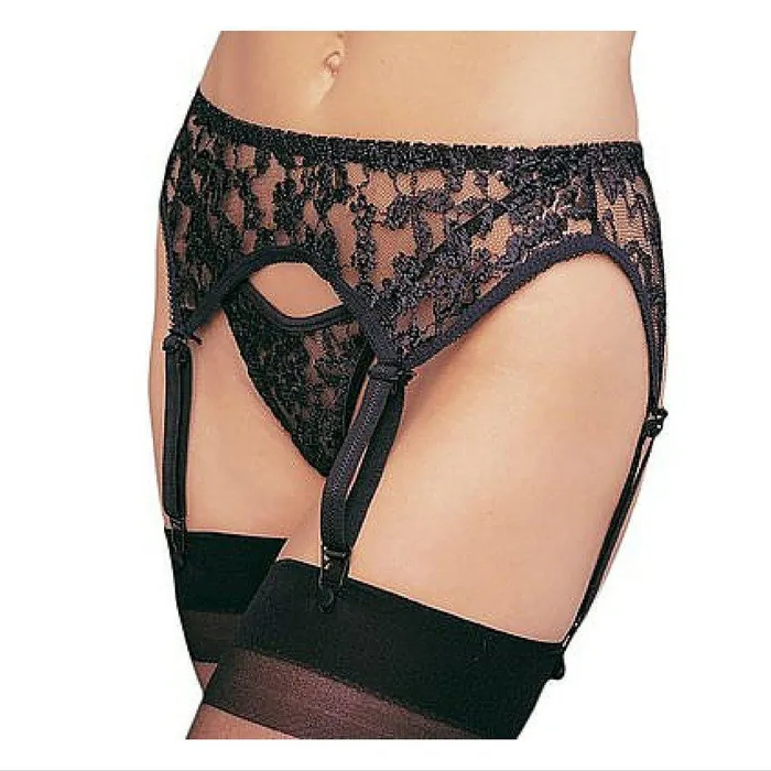 Leg Avenue Teddies And Bodies Garter Lace Garter Belt Thong