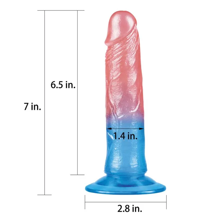 Lovetoy Vibrators Dazzle Studs Dildo 7in PinkBlue