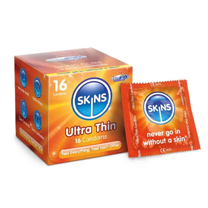 Lovetwoo Male Sex Toys Skins Condoms Ultra Thin Cube 16 Pack